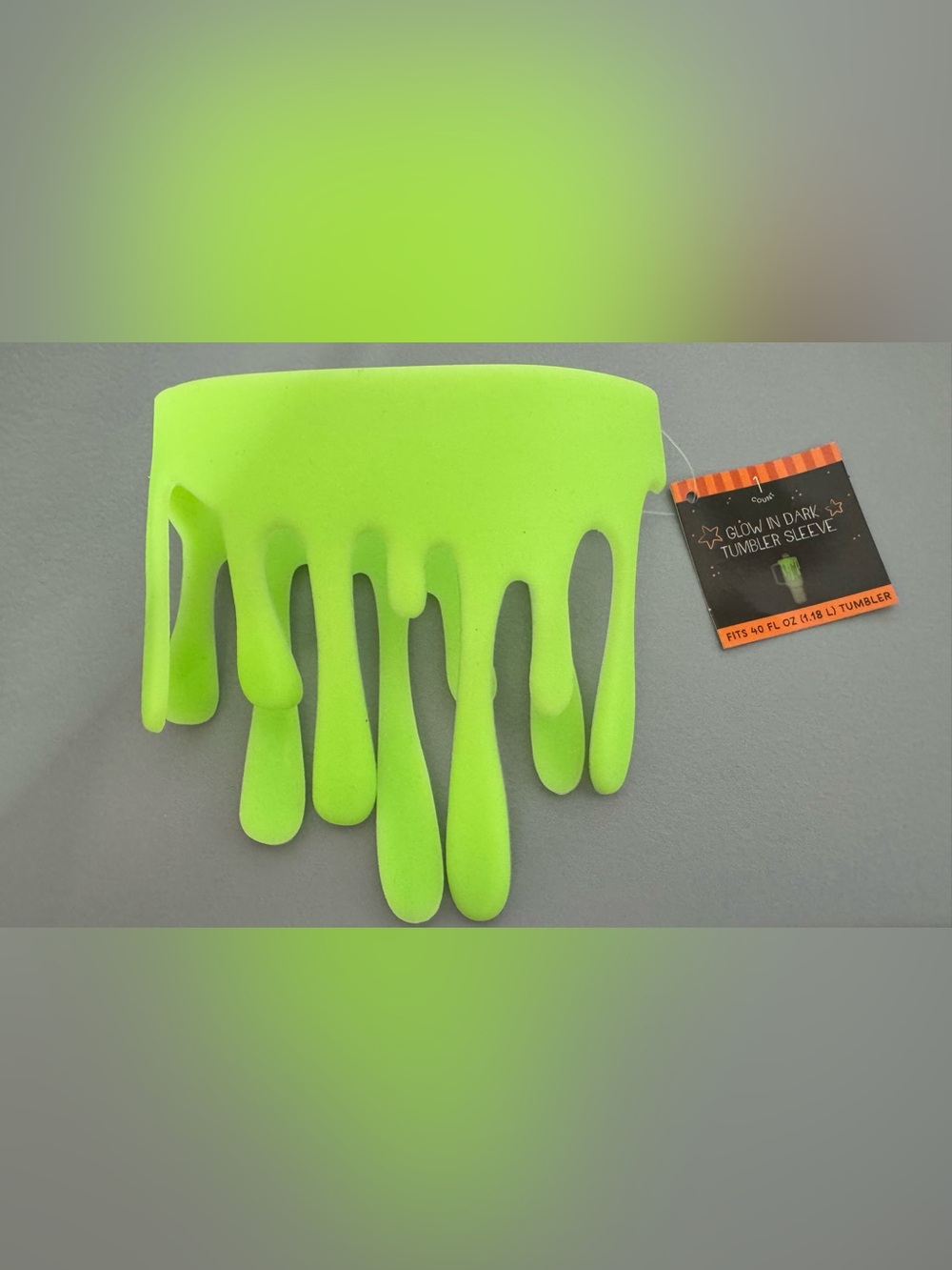 Glow-In-Dark Drip Tumbler Sleeve - Neon Green goosebumps Halloween goop drip
